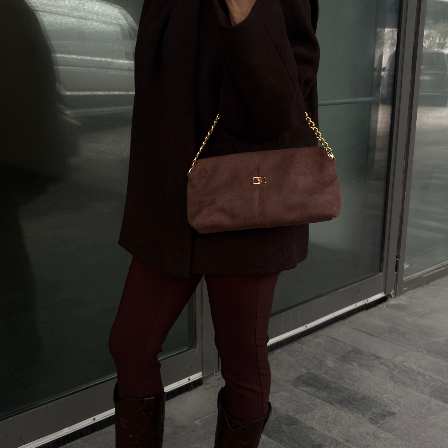 Jade Süet Kadın Clutch Çanta