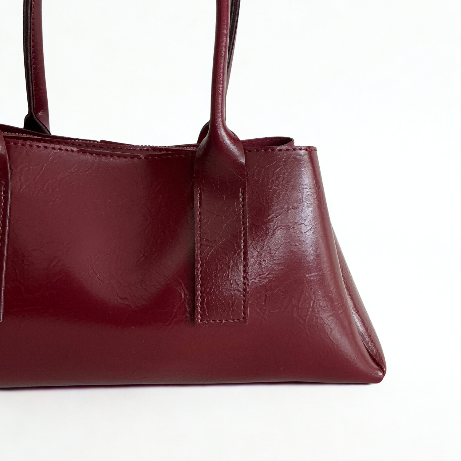 Mabel Suni Deri Kadın Omuz Çantası İç Astarlı Fermuarlı