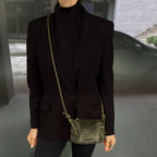 Olive Örgü Detaylı Mini Kadın Çanta