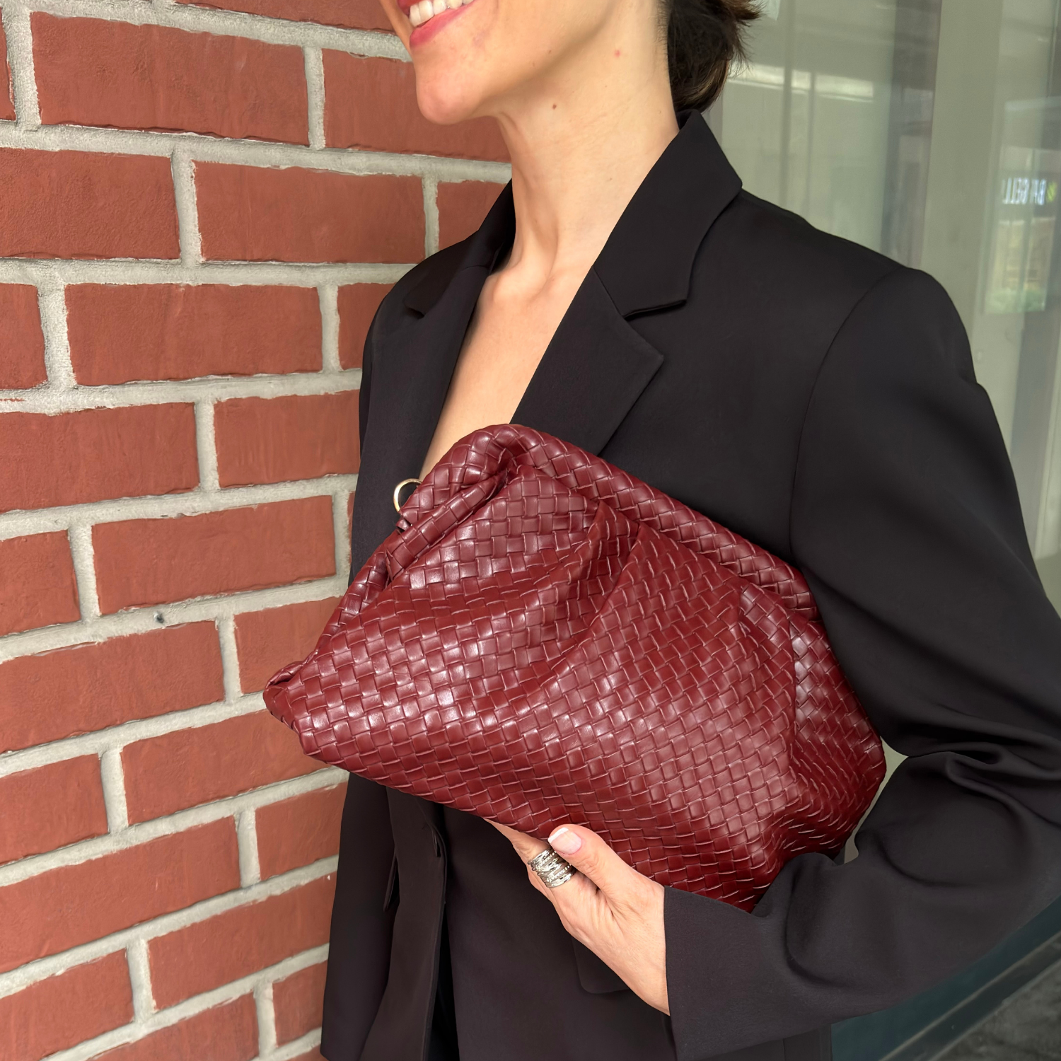 Valerina Örgü Dokulu Clutch Çanta