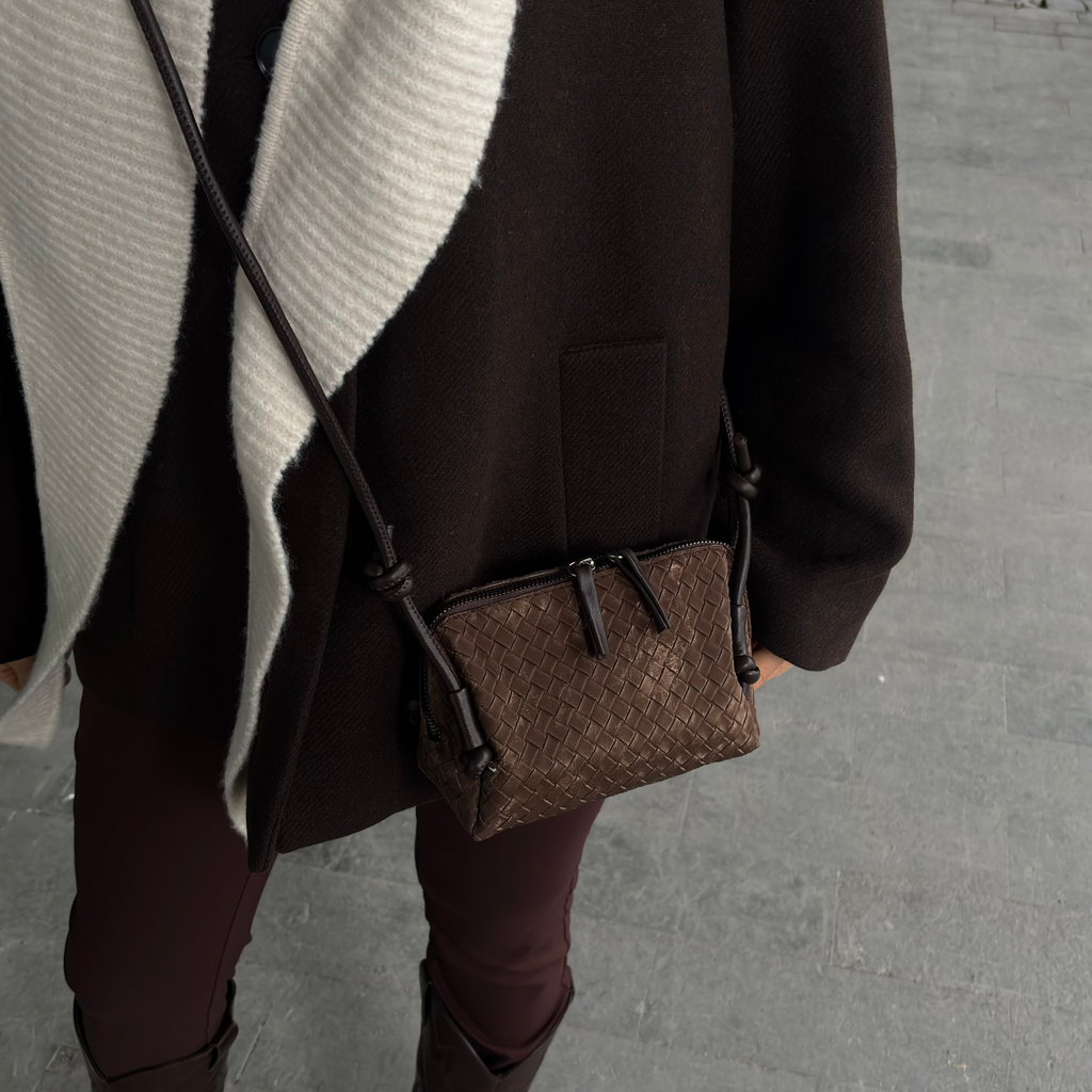 Olive Örgü Detaylı Mini Kadın Çanta