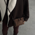 Olive Örgü Detaylı Mini Kadın Çanta