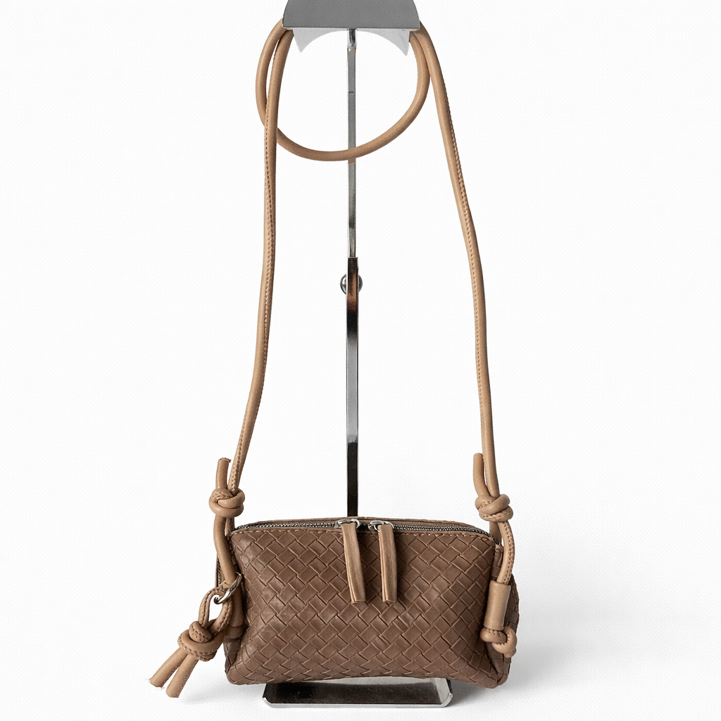 Olive Örgü Detaylı Mini Kadın Çanta