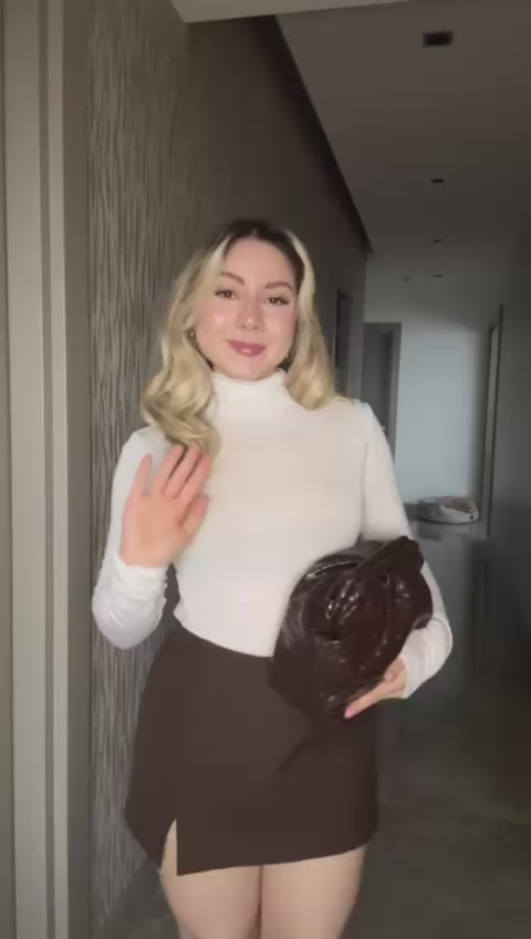 Valerina Örgü Dokulu Clutch Çanta